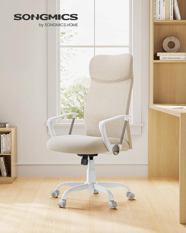 SONGMICS Bürostuhl, ergonomischer Schreibtischstuhl, Drehstuhl, gepolsterter Sitz, höhenverstellbar