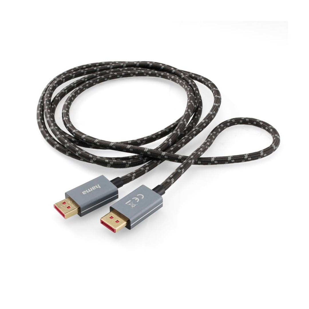Hama Displayport Kabel 2m lang DP Kabel 1.4 (Display Port Cable mit Ultra HD 8k @ 60 Hz, Monitorkabe