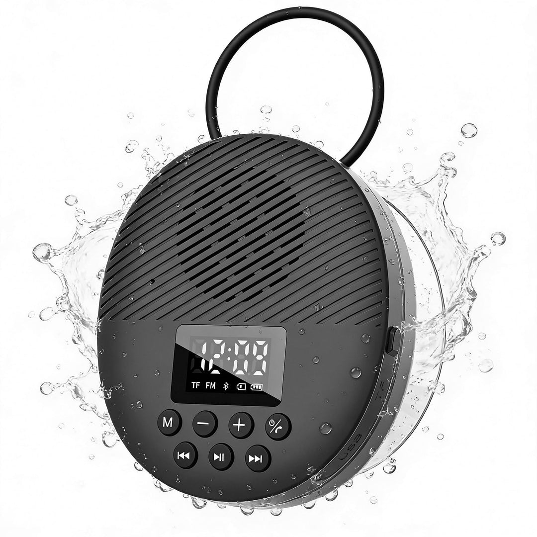 AGPTEK Bluetooth Lautsprecher Tragbare Mini Musikbox Bluetooth 5.4 mit LED Anzeige, FM-Radio & Wecke