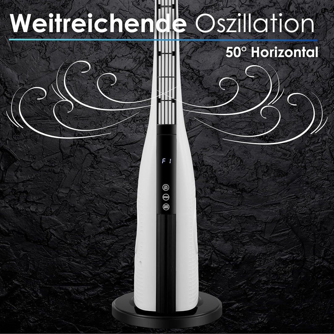Echos® Turmventilator energiesparender Standventilator sehr leise Säulenventilator mit Fernbedienung