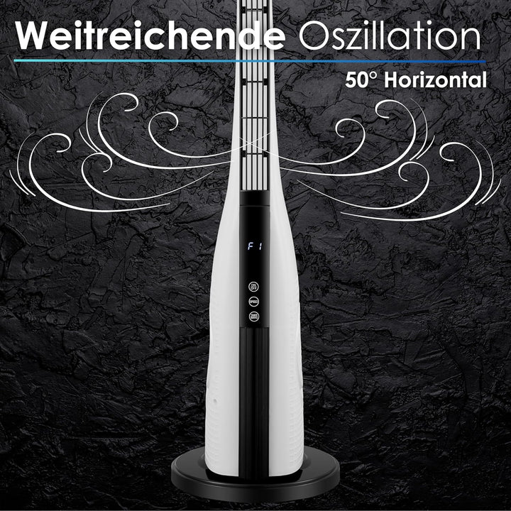 Echos® Turmventilator energiesparender Standventilator sehr leise Säulenventilator mit Fernbedienung
