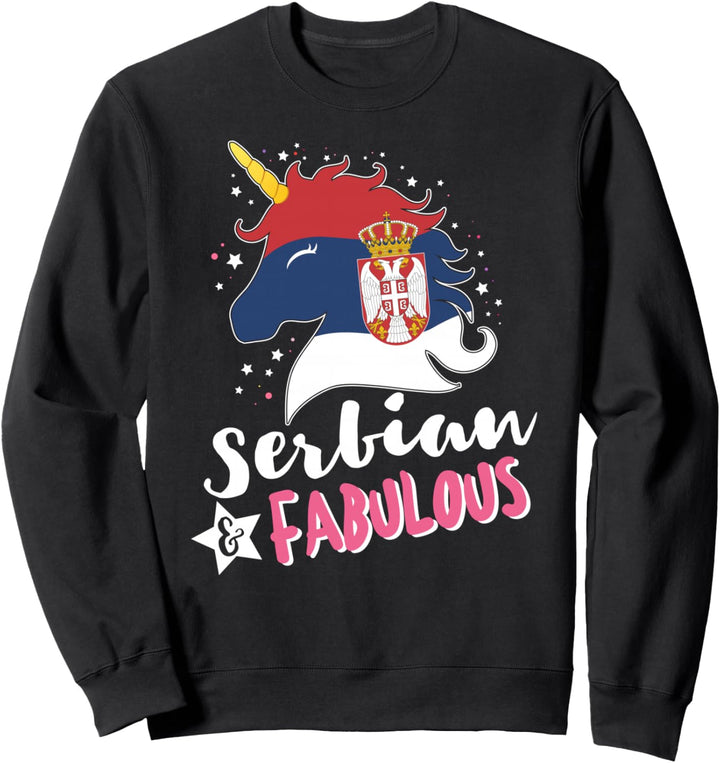 Serbisches Einhorn Serbien Flagge Sweatshirt