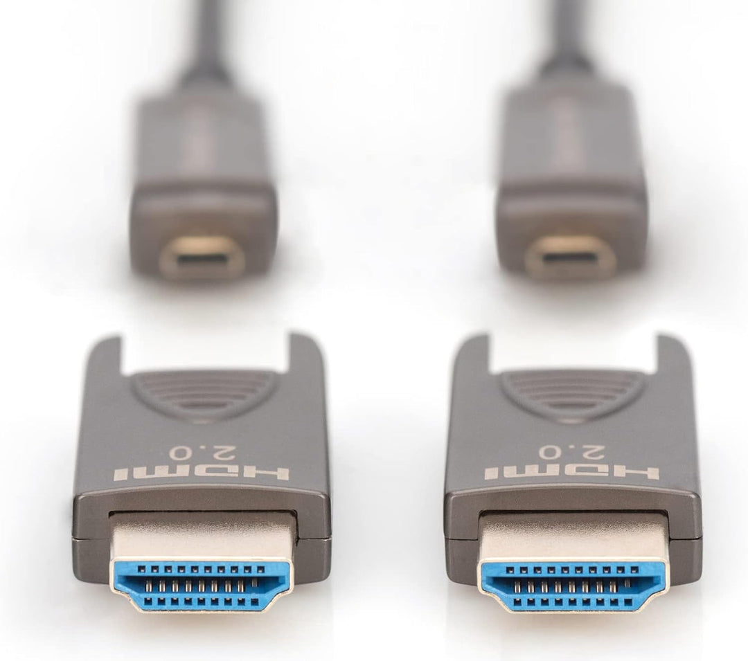 DIGITUS Glasfaser HDMI-Kabel – 20 m – UHD 4k 60Hz – abnehmbare Stecker, 20 m