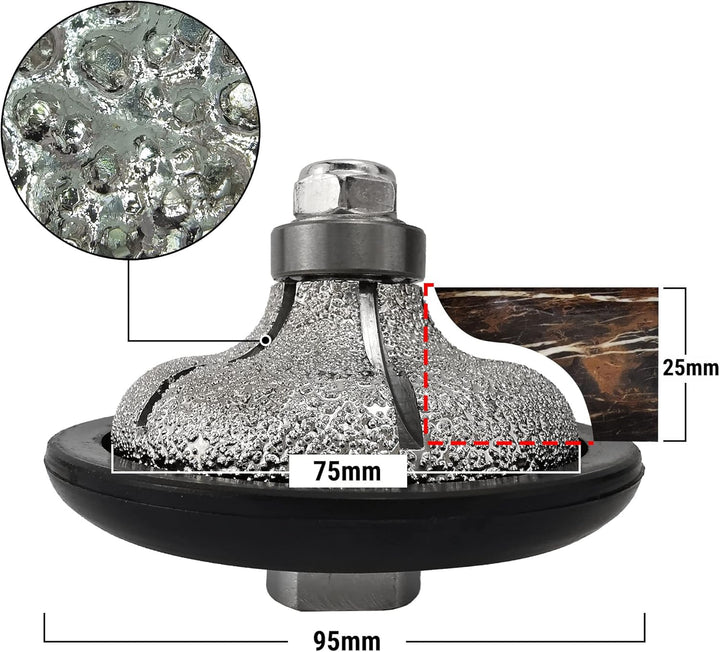 NBB Diamant-Profilscheibe Diamantfräser Fräsbohrer Trennreibahle Profilierungs-Bit für Porzellan Fli