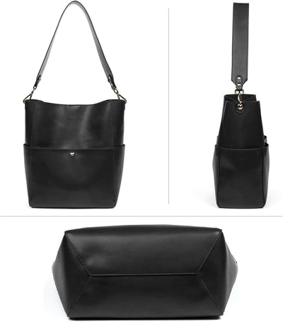 BOSTANTEN Leder Damen Handtasche Schultertasche Umhängetasche Designer Tasche Gross 1-a-schwarz, 1-a