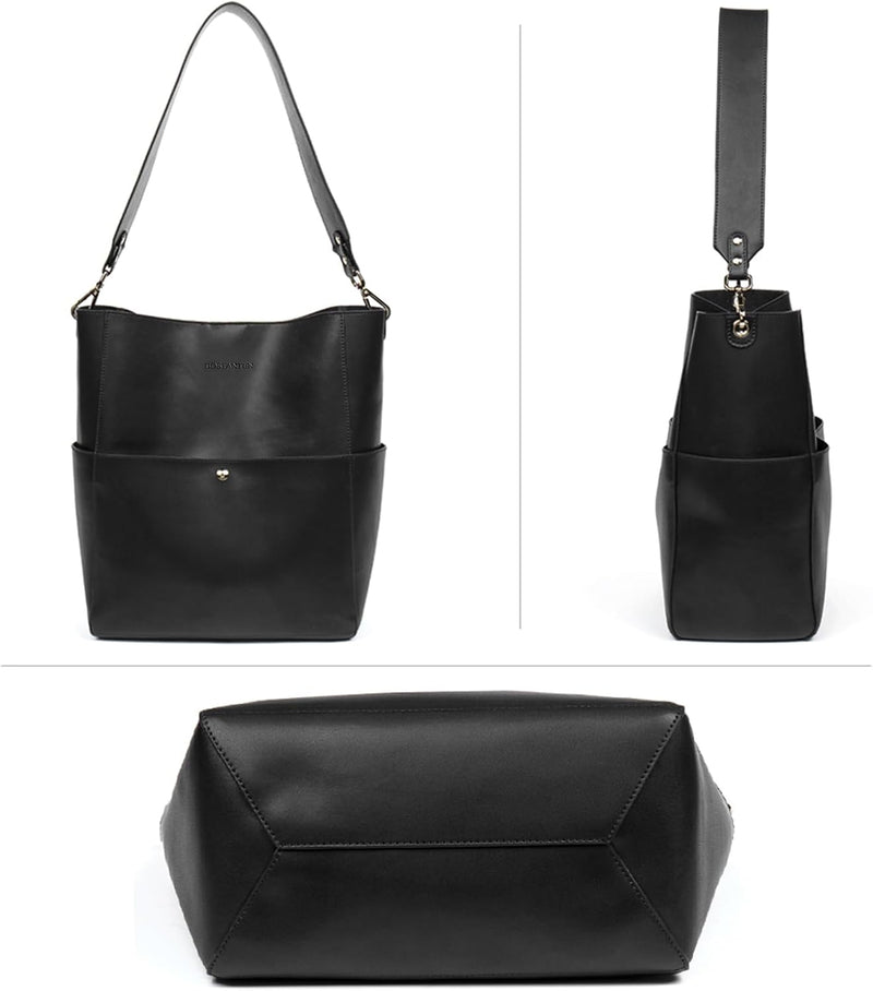 BOSTANTEN Leder Damen Handtasche Schultertasche Umhängetasche Designer Tasche Gross 1-a-schwarz, 1-a
