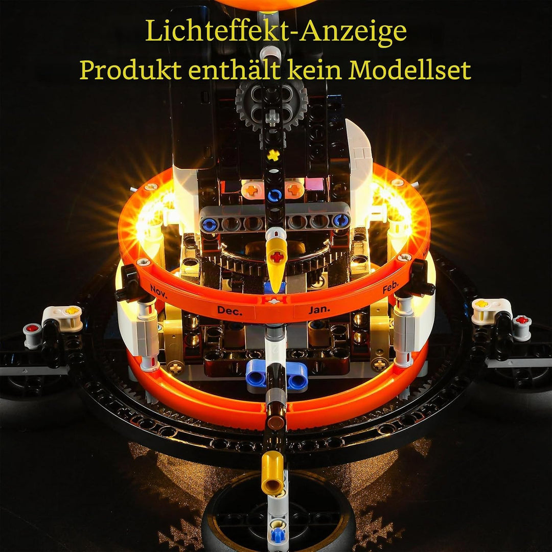 GEAMENT LED Licht-Set Kompatibel mit Lego Sonne Erde Mond Modell - Beleuchtungsset für Technic 42179
