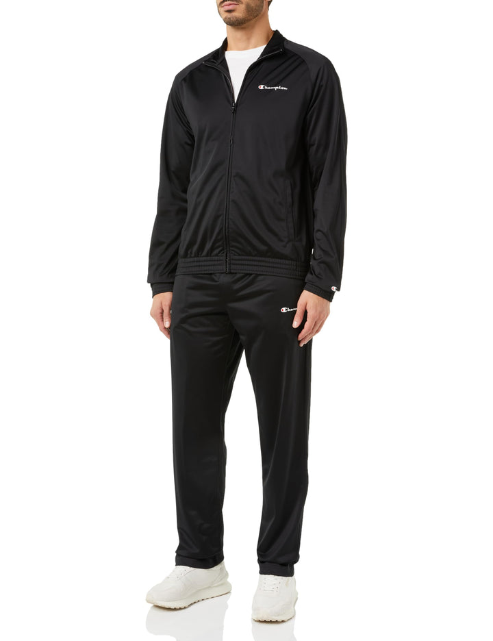 Champion Herren Legacy Tracksuits-Script Logo Poly-warpknit Full Zip Sportanzug M Nero, M Nero