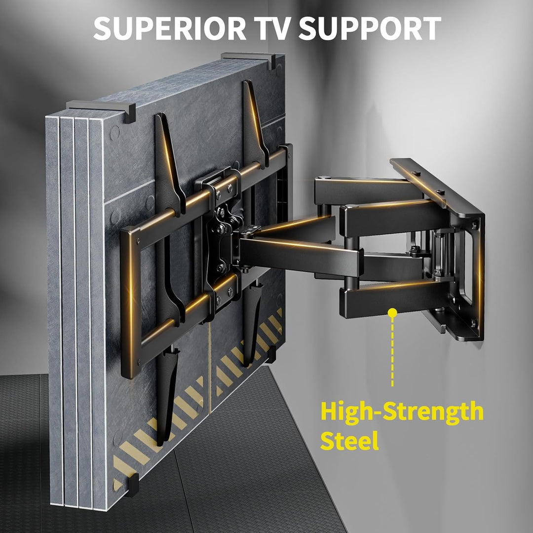 Alphamount TV Wandhalterung Schwenkbar für 37-75 Zoll Fernseher, Neigbar Ausfahren Wandhalterung Fer