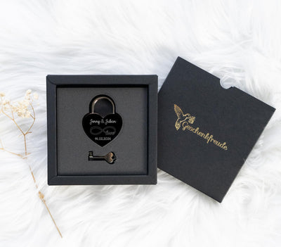 Geschenkfreude Liebesschloss mit Gravur witterungsbeständig - personalisierte Geschenke Valentinstag