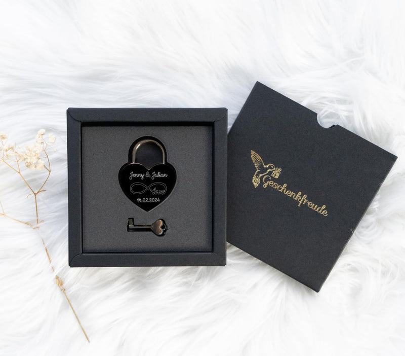Geschenkfreude Liebesschloss mit Gravur witterungsbeständig - personalisierte Geschenke Valentinstag