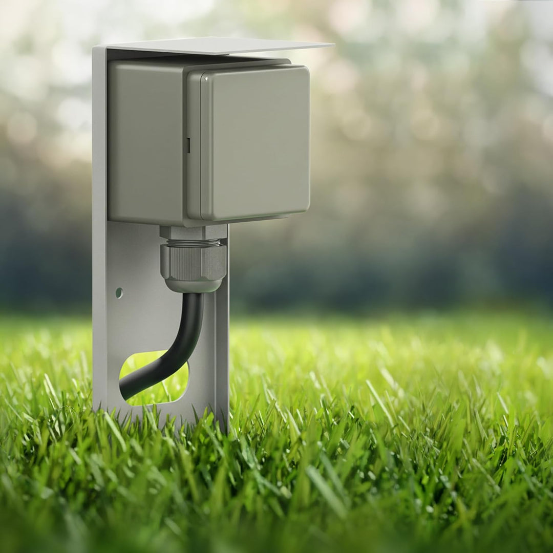 ledscom.de 2 Stück Garten Steckdosensäule PIWI mit Erdspiess für aussen, IP44, 1-fach, Edelstahl, ed