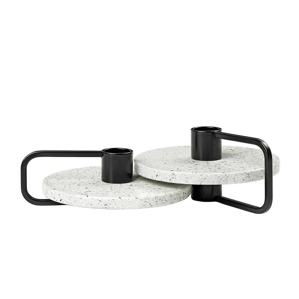 blomus Kerzenhalter-65756 Kerzenhalter, Weiss, H 6 cm, H 4 cm, T 14 cm, Ø 12, 5 cm