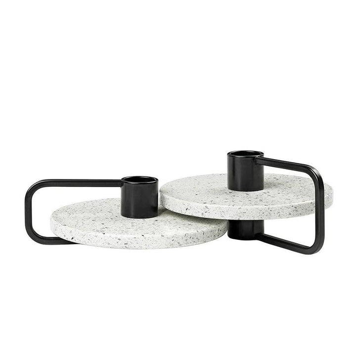 blomus Kerzenhalter-65756 Kerzenhalter, Weiss, H 6 cm, H 4 cm, T 14 cm, Ø 12, 5 cm