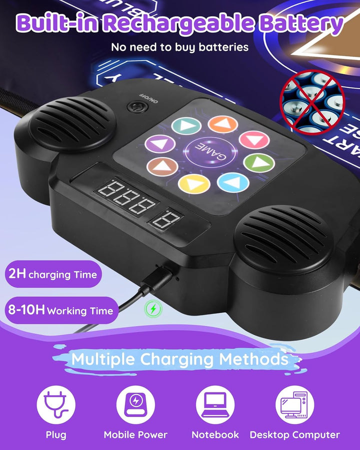 Tanzmatte Für Kinder, LED Licht-Tanzpad Mit 8 Tasten, Integrierter Musik, Bluetooth, 8 Modi, Kinder