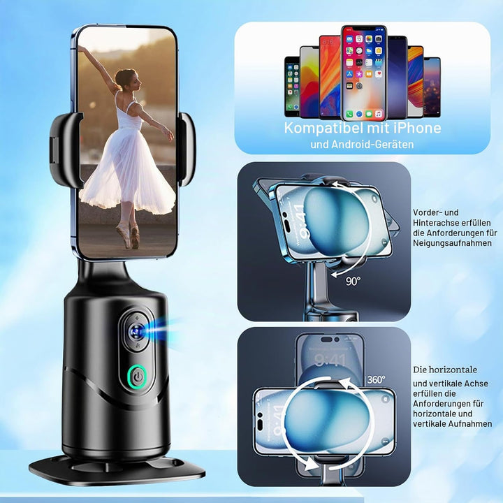 360° Auto Face Tracking Gimbal, 360° Drehung Verfolgung Stativ, Gesichtserkennendes Stativ Mit Dual