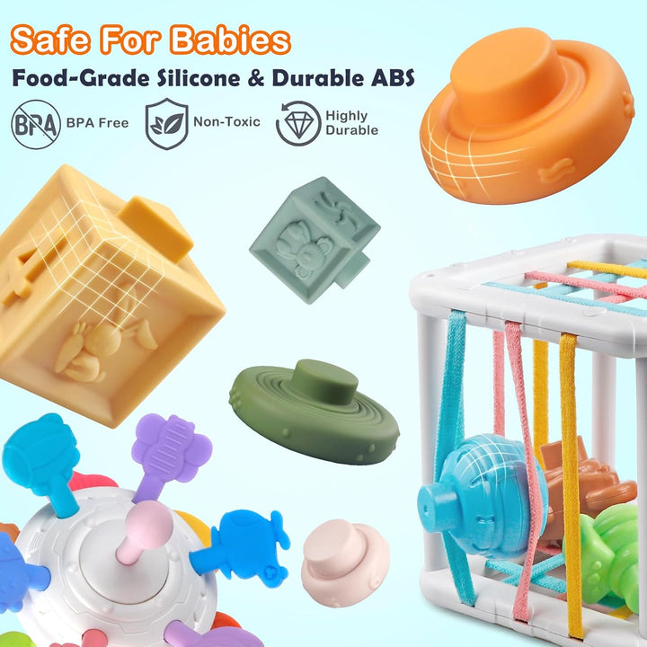 Aliex Baby Spielzeug, Montessori Babyspielzeug – Motorikspielzeug | Stapelturm | Stapelsteine | Moto