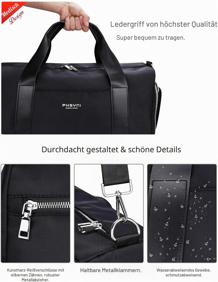 19 Zoll Sporttasche Reisetasche für Damen,wasserdichte Handgepäcktasche,Trainingstasche für Reisen S