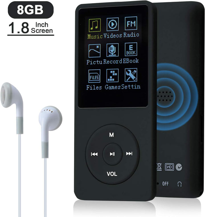 COVVY 8GB Tragbare MP3 Musik Player, Support bis zu 64GB SD Speicherkarte, Lossless Sound HiFi MP3 P