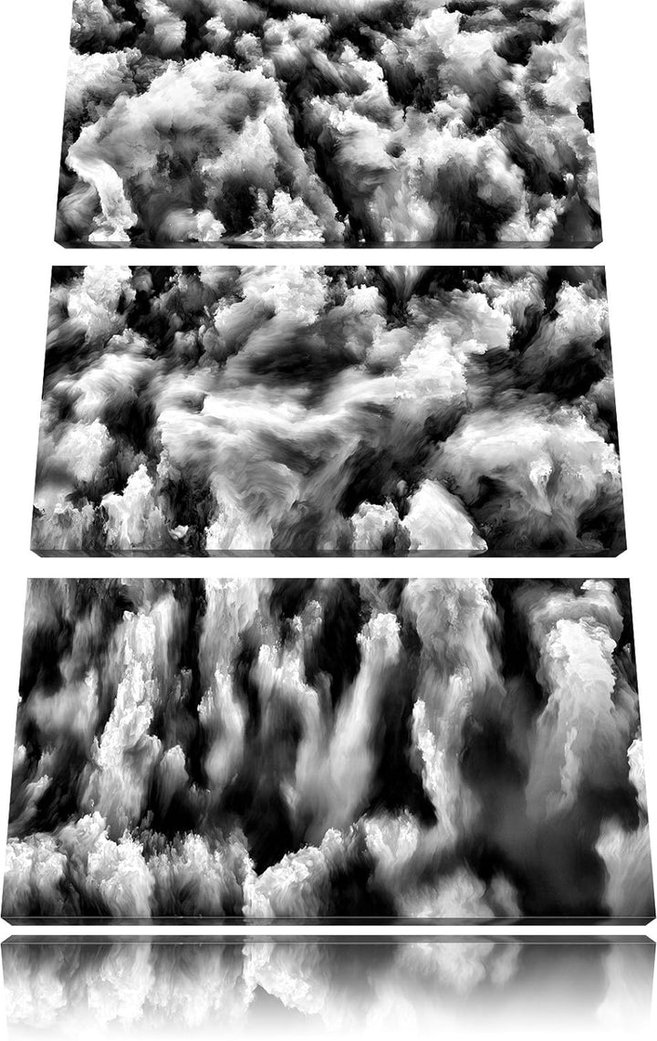 Pixxprint Monocrome, Farbflash Holi 3-Teiler Leinwandbild 120x80 Bild auf Leinwand