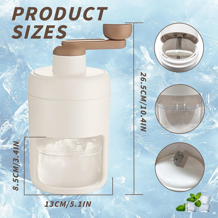 Tragbare Prämie Slush Maschine, Slushy Maker und Slush Eismaschine, Eiscrusher mit Manueller Kurbel,