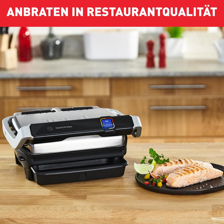 Tefal Optigrill Elite GC750D | Kontaktgrill | Elektrischer Indoor-Grill | 12 automatische Grillprogr