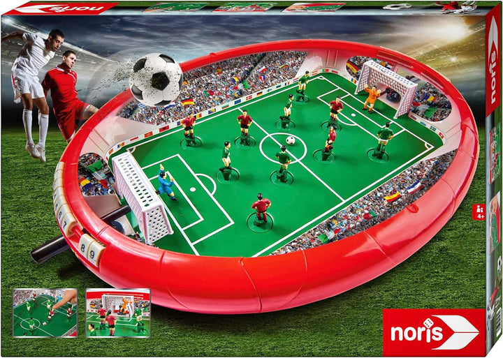 Noris 606178712 Fussball Arena, Der Tischfussball Spass für die ganze Familie, mit Toranzeige, Gesam