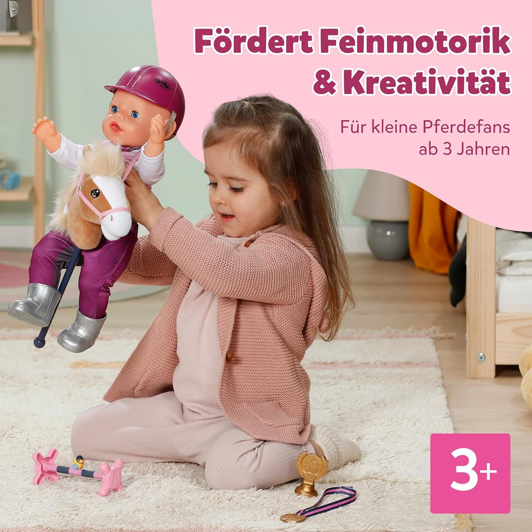 BABY Born Hobby Horsing Set - Puppenset mit Steckenpferd & Zubehör - Hochwertiges Puppenzubehör - Fü