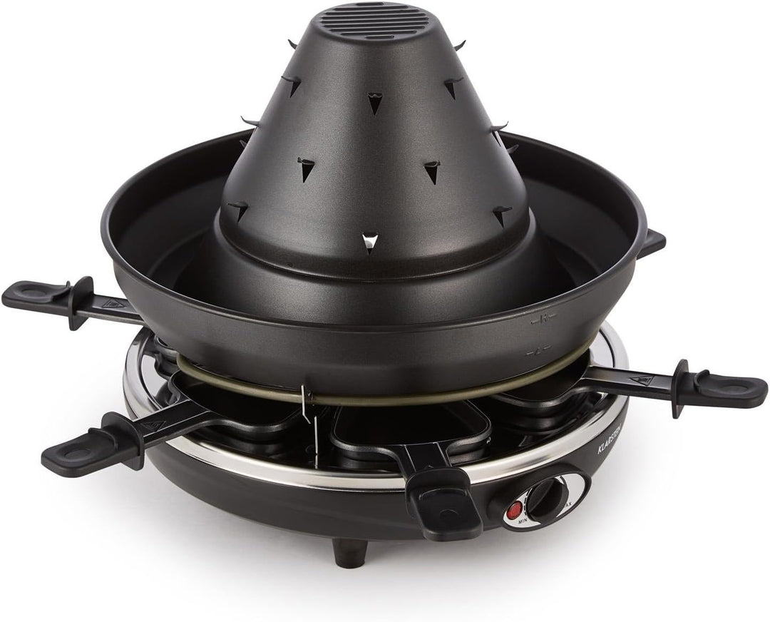 Klarstein Taste Volcano - Raclette, Tischgrill, Elektrogrill, Tartarenhut, 1500 Watt, stufenlos rege