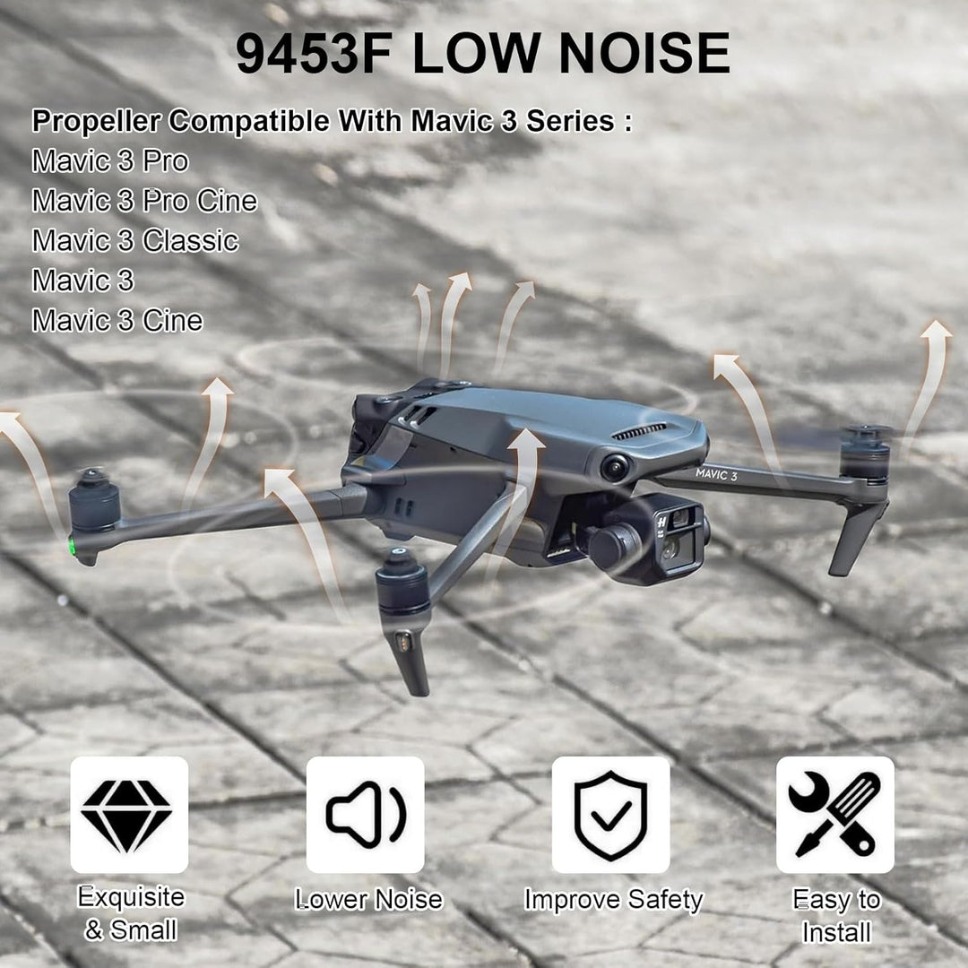 Bocguy 8 Pcs Drohne Mavic 3 Propeller, 9453F Propeller für Mavic 3/3 Pro / 3 Classic / 3 Cine Drohne