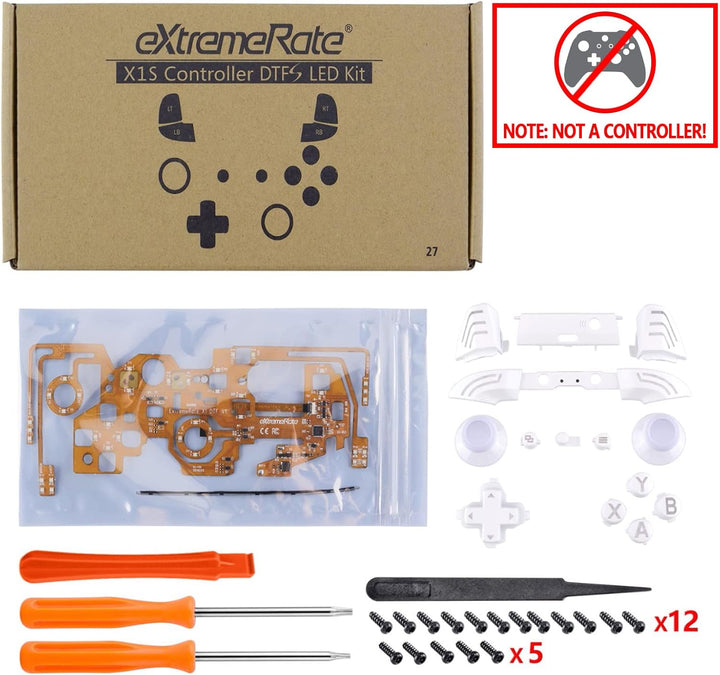 eXtremeRate LED Taste für Xbox One S/X Controller, Leuchttasten Bleuchtung Knöpfe D-pad Sticks ABXY