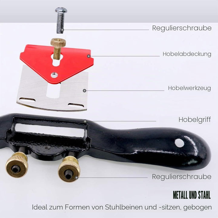 Glarks Verstellbare Speichenhobel mit flachem Boden und Metallklinge für Holzarbeiten, Handwerkzeug,