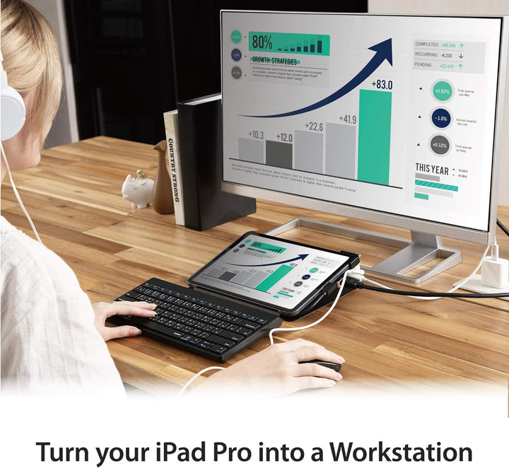 j5create USB C Hub- 6-in-1 Reise-Dockingstation mit HDMI 4K@60Hz, USB C 100W PD-Ladegerät und USB A