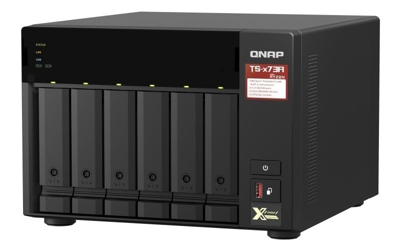 QNAP TS-673A 6-Bay Turbo-Station NAS (AMD Ryzen™ Embedded V1500B 4-Core/8-Thread 2,2 GHz 8GB DDR4 RA