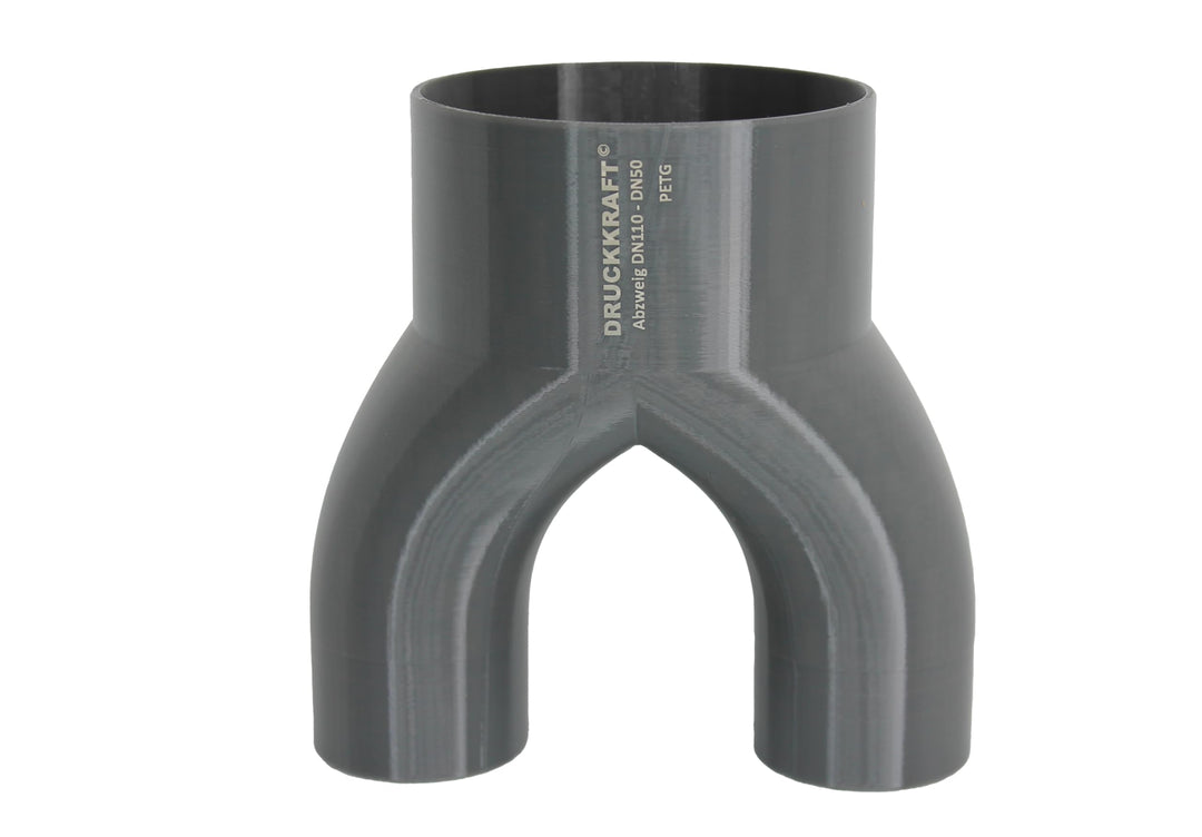 DRUCKKRAFT 2-Wege Abzweig Rohr DN110 - DN50 | Abzweigstück | Y-Verteiler | Absauganlage | Rohrverbin