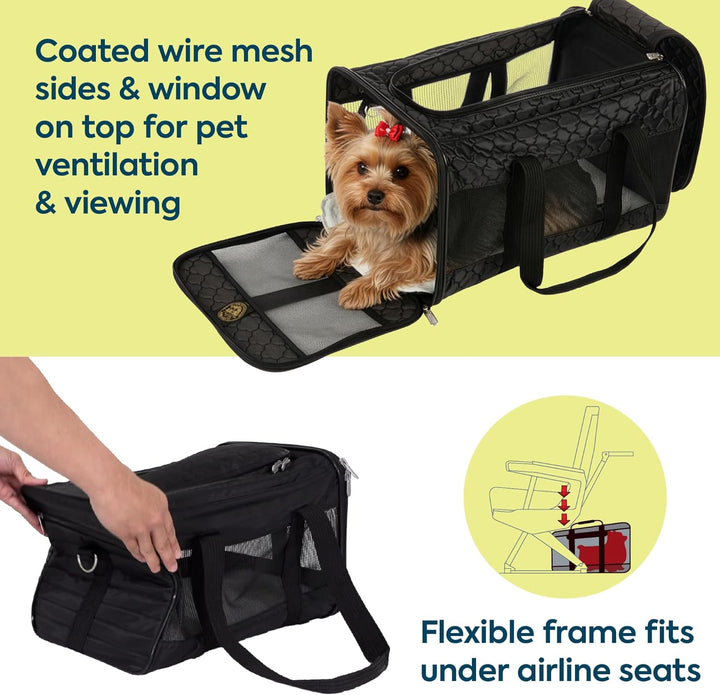 Sherpa Original Deluxe Transportbox für Haustiere, für Fluggesellschaften zugelassen, schwarzes Gitt