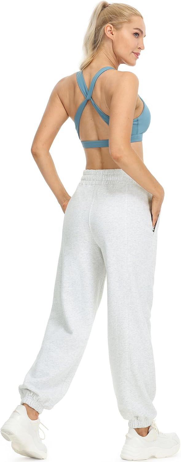 icyzone Damen Warme Jogginghose Hohe Taille Gefüttert Fleece Thermo Hose Baggy Winter Sporthose Swea