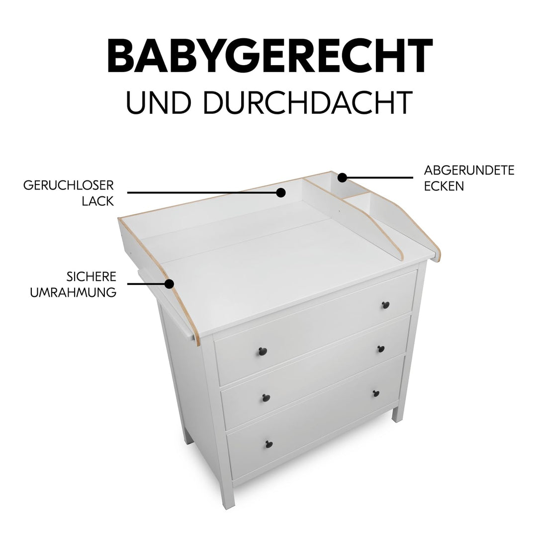 hauck Combine N Change, Weiss - Wickelaufsatz für Kommoden 108 x 50 cm z.B. IKEA Hemnes Kommode, Wic