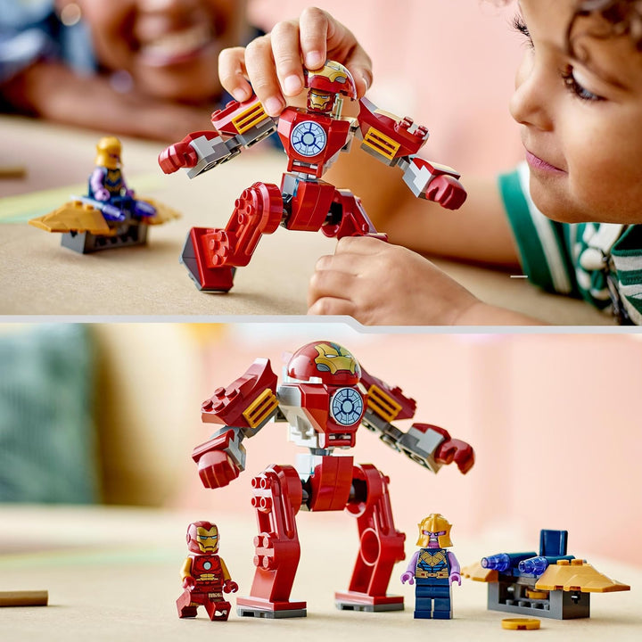 LEGO Marvel Iron Man Hulkbuster vs. Thanos Set für Kinder ab 4 Jahren, Superhelden-Action basierend