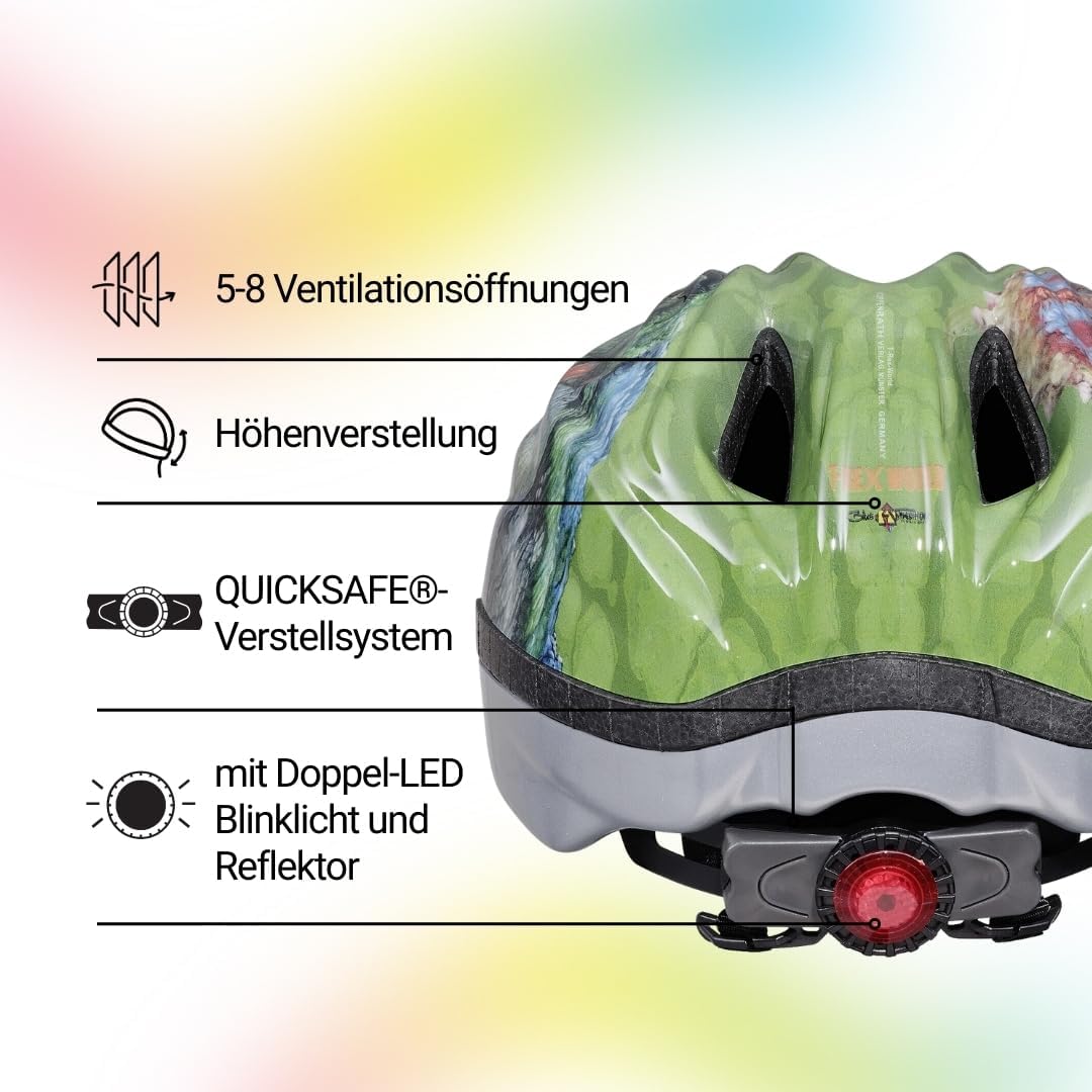 KED Kinderhelm Meggy II Originals SM (49-53 cm) T-Rex, SM (49-53 cm) T-Rex