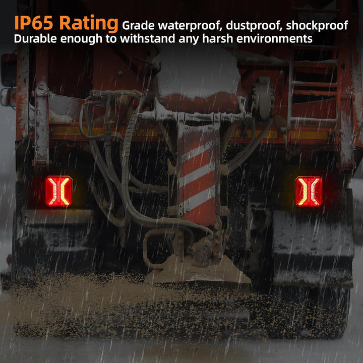 2 Stück Anhänger Rücklichter, IP65 12 V/24 V Superhell Wasserdicht Blinker Bremse Rückwärtsgang Nebe