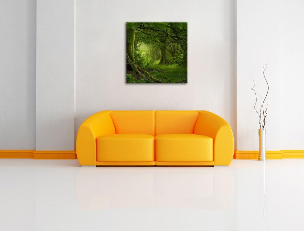 Pixxprint Dschungel im tropischen Regenwald, Grösse: 60x60, Leinwandbild Quadratisch, Wandbild, Kuns