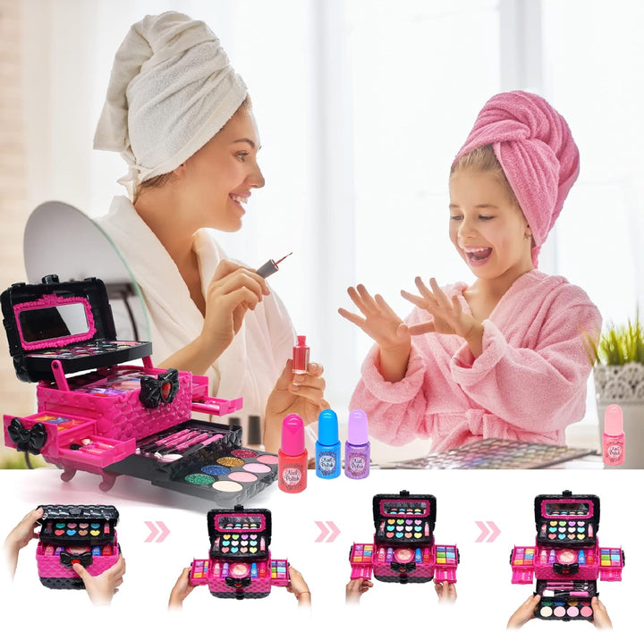Kinderschminke Set Mädchen Schminkkoffer Mädchen- Sicheres und Waschbares Schminke Kinder Mädchen, E