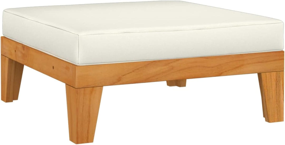 Tidyard Modular Fusshocker mit Kissen Gartensofa Einzelsofa Loungesofa Gartenmöbel Akazie Massivholz