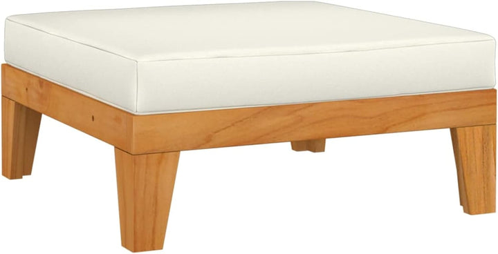 Tidyard Modular Fusshocker mit Kissen Gartensofa Einzelsofa Loungesofa Gartenmöbel Akazie Massivholz