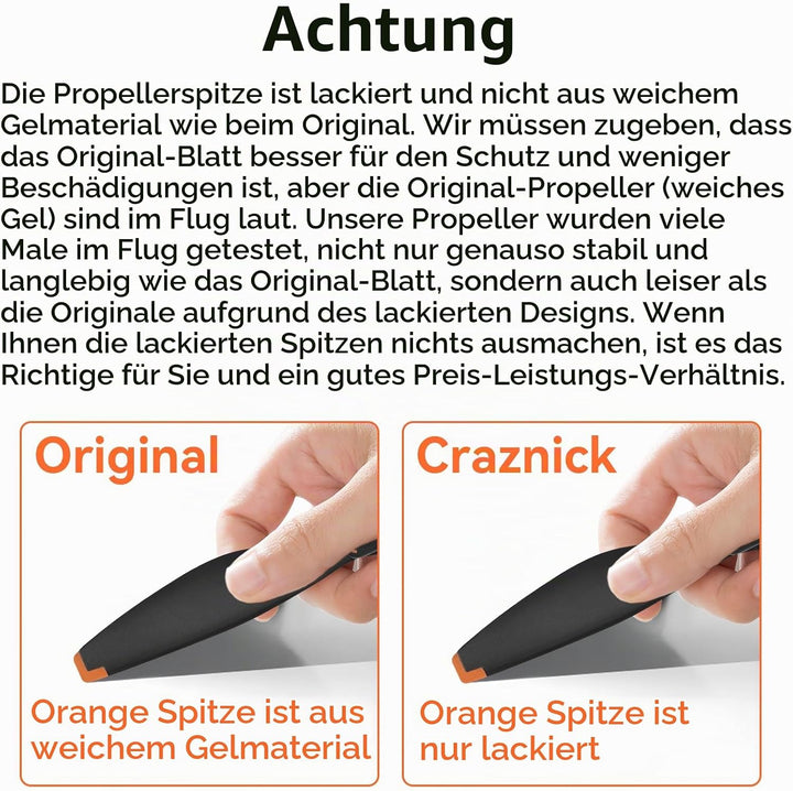 Mini 5 Pro Propeller – 8 Stück Propeller Blätter Ersatzpropeller geräuscharme Blätter Schnellverschl
