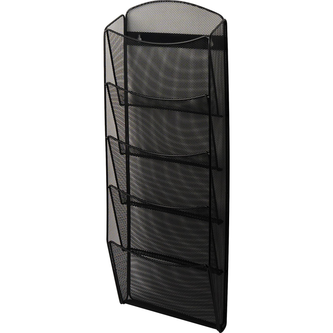 Helit H6260095 - Wanddisplay „the news network“, 5 Taschen, DIN A4, schwarz 5 Fächer, 5 Fächer