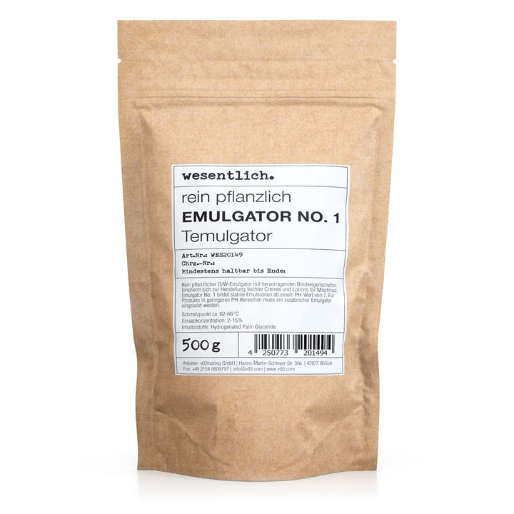 Emulgator No.1 (Temulgator) - für DIY Kosmetik und Cremes - von wesentlich. - 500g - rein pflanzlich