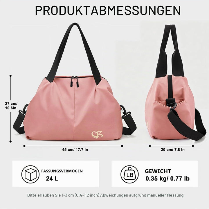 Sporttasche Damen Klein Reisetasche, 45x27x20 cm, mit Nassfach, Weekender Fitness Gym Bag, Sport Tas