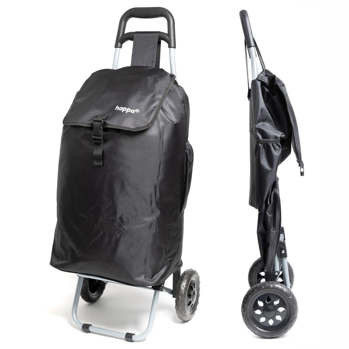 Hoppa Large 27", Schwarz, Leichtes und strapazierfähiges Microfaser Material, Einkaufs Trolley auf R